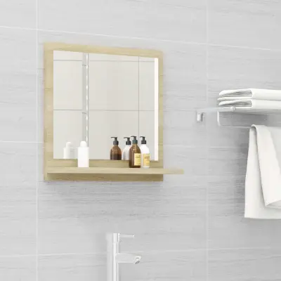 The Living Store Kopalniško ogledalo sonoma hrast 40x10,5x37 cm iverna plošča - Ogledalo