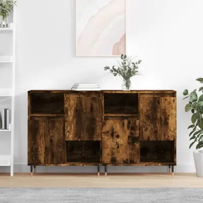 The Living Store Komoda 2 kosa dimljen hrast inženirski les - Komoda