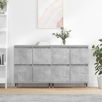 The Living Store Komoda 2 kosa betonsko siv inženirski les - Komoda