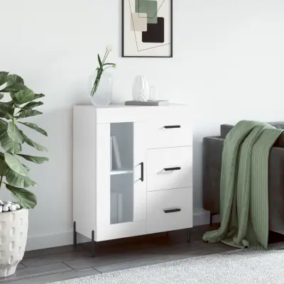 The Living Store Komoda bela 69,5x34x90 cm inženirski les - Komoda