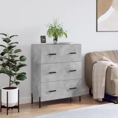The Living Store Komoda betonsko siva 69,5x34x90 cm inženirski les - Komoda