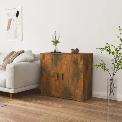 The Living Store Komoda dimljeni hrast 80x33x70 cm inženirski les - Komoda