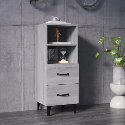 The Living Store Komoda siva sonoma 34,5x34x90 cm konstruiran les - Komoda