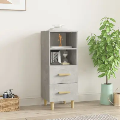 The Living Store Komoda betonsko siva 34,5x34x90 cm konstruiran les - Komoda
