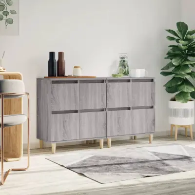 The Living Store Komoda 2 kosa siva sonoma 60x35x70 cm inženirski les - Komoda