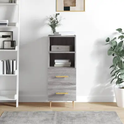 The Living Store Komoda siva sonoma 34,5x34x90 cm inženirski les - Komoda