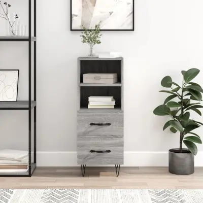 The Living Store Komoda siva sonoma 34,5x34x90 cm inženirski les - Komoda