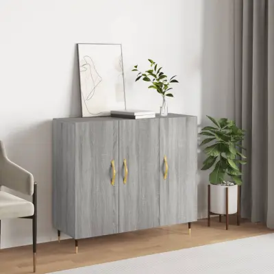 The Living Store Komoda siva sonoma 90x34x80 cm konstruiran les - Komoda