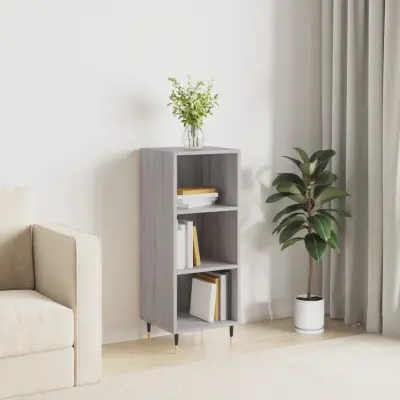The Living Store Komoda siva sonoma 34,5x32,5x90 cm inženirski les - Komoda