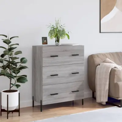 The Living Store Komoda siva sonoma 69,5x34x90 cm inženirski les - Komoda