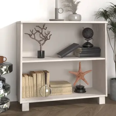The Living Store Komoda HAMAR bela 85x35x80 cm trdna borovina - Komoda