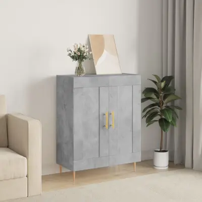 The Living Store Komoda betonsko siva 69,5x34x90 cm inženirski les - Komoda