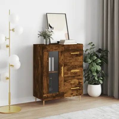 The Living Store Komoda dimljeni hrast 69,5x34x90 cm inženirski les - Komoda