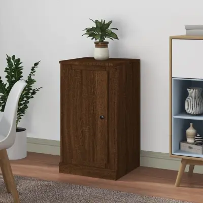 The Living Store Komoda rjav hrast 37,5x35,5x67,5 cm inženirski les - Komoda