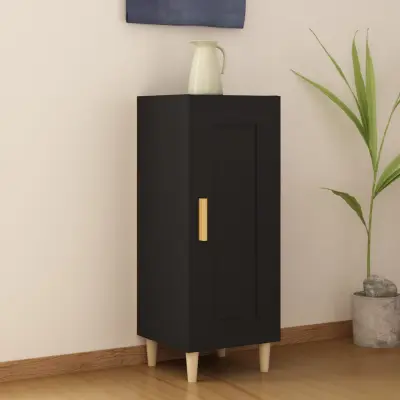 The Living Store Komoda črna 34,5x34x90 cm inženirski les - Komoda