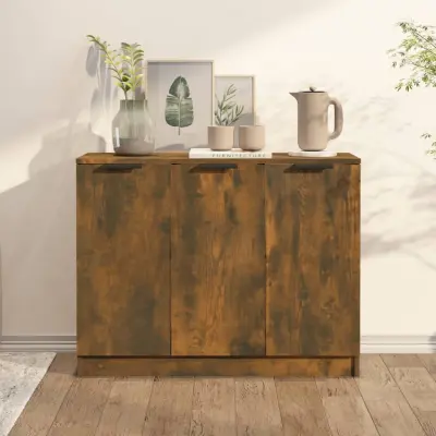 The Living Store Komoda dimljeni hrast 90,5x30x70 cm konstruiran les - Komoda