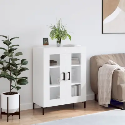 The Living Store Komoda bela 69,5x34x90 cm inženirski les - Komoda