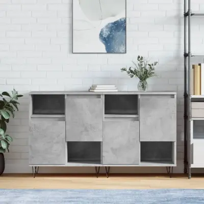 The Living Store Komoda 2 kosa betonsko siv inženirski les - Komoda