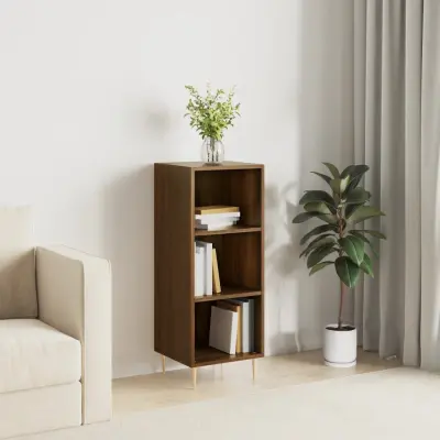 The Living Store Komoda rjavi hrast 34,5x32,5x90 cm inženirski les - Komoda