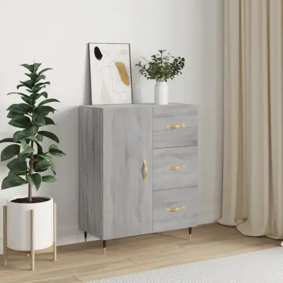 The Living Store Komoda siva sonoma 69,5x34x90 cm inženirski les - Komoda