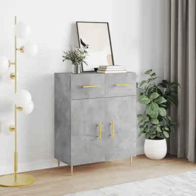 The Living Store Komoda betonsko siva 69,5x34x90 cm inženirski les - Komoda