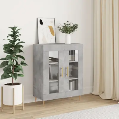 The Living Store Komoda betonsko siva 69,5x34x90 cm inženirski les - Komoda