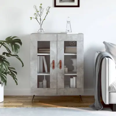 The Living Store Komoda betonsko siva 69,5x34x90 cm inženirski les - Komoda
