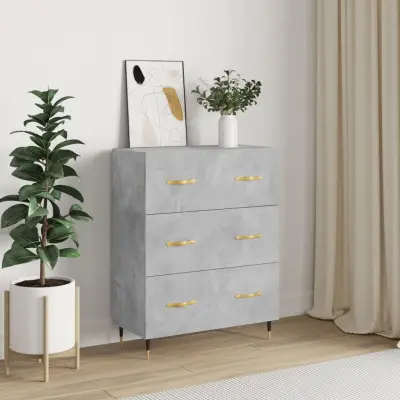 The Living Store Komoda betonsko siva 69,5x34x90 cm inženirski les - Komoda