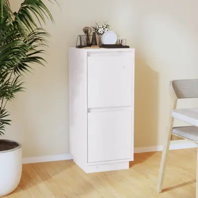 The Living Store Komoda bela 31,5x34x75 cm trdna borovina - Komoda