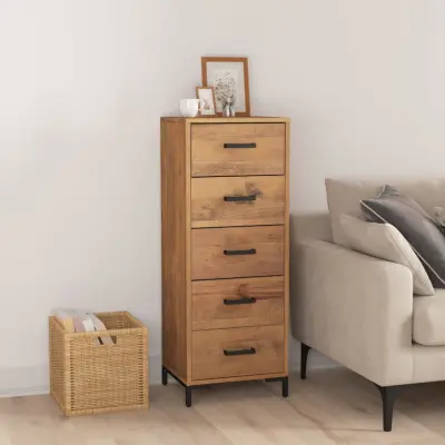 The Living Store Predalnik 42x35x110 cm trdna borovina - Predalnik