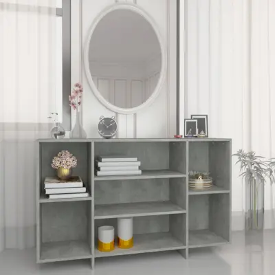 The Living Store Komoda betonsko siva 120x30x75 cm iverna plošča - Komoda