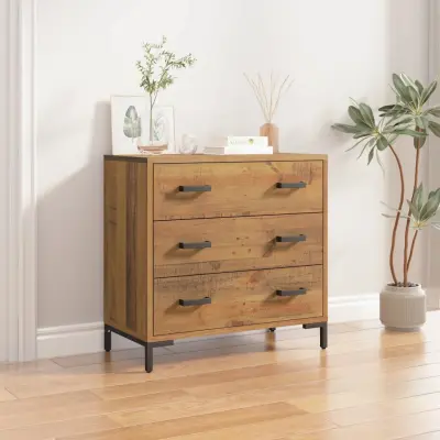 The Living Store Predalnik 75x35x70 cm trdna borovina - Predalnik