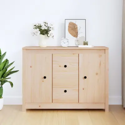 The Living Store Komoda 100x35x74 cm trdna borovina - Komoda