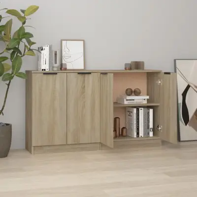 The Living Store Komoda 2 kosa sonoma hrast 60x30x70 cm konstruiran les - Komoda