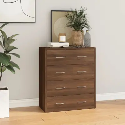The Living Store Komoda s 4 predali 60x30,5x71 cm rjavi hrast - Komoda