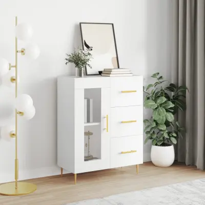 The Living Store Komoda bela 69,5x34x90 cm inženirski les - Komoda