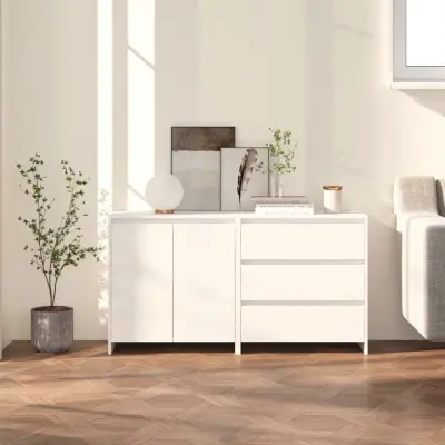 The Living Store 2-delna komoda bela iz inženirskega lesa - Komoda