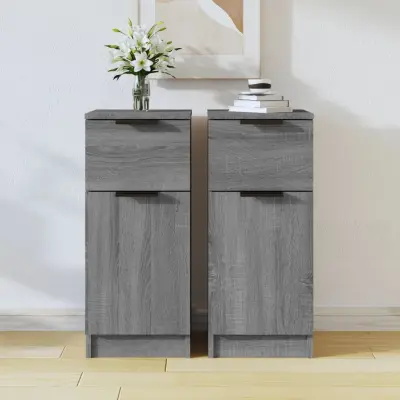The Living Store Komoda 2 kosa siva sonoma 30x30x70 cm konstruiran les - Komoda