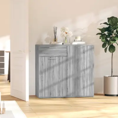 The Living Store Komoda siva sonoma 80x36x75 cm konstruiran les - Komoda
