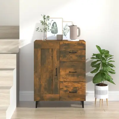 The Living Store Komoda dimljeni hrast 69,5x34x90 cm konstruiran les - Komoda