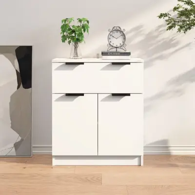 The Living Store Komoda bela 60x30x70 cm konstruiran les - Komoda