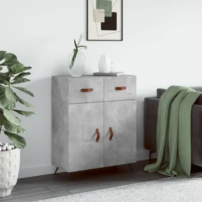 The Living Store Komoda betonsko siva 69,5x34x90 cm inženirski les - Komoda