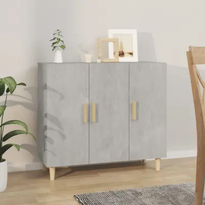 The Living Store Komoda betonsko siva 90x34x80 cm konstruiran les - Komoda
