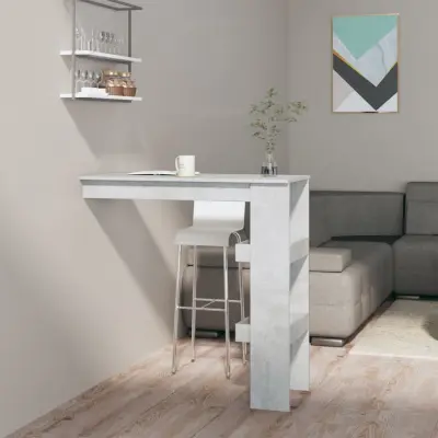The Living Store Stenska barska miza betonsko siva 102x45x103,5 cm konstr. les - Stenska Barska Miza