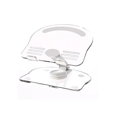 Prozorno stojalo za tablico - vrtenje za 360° White