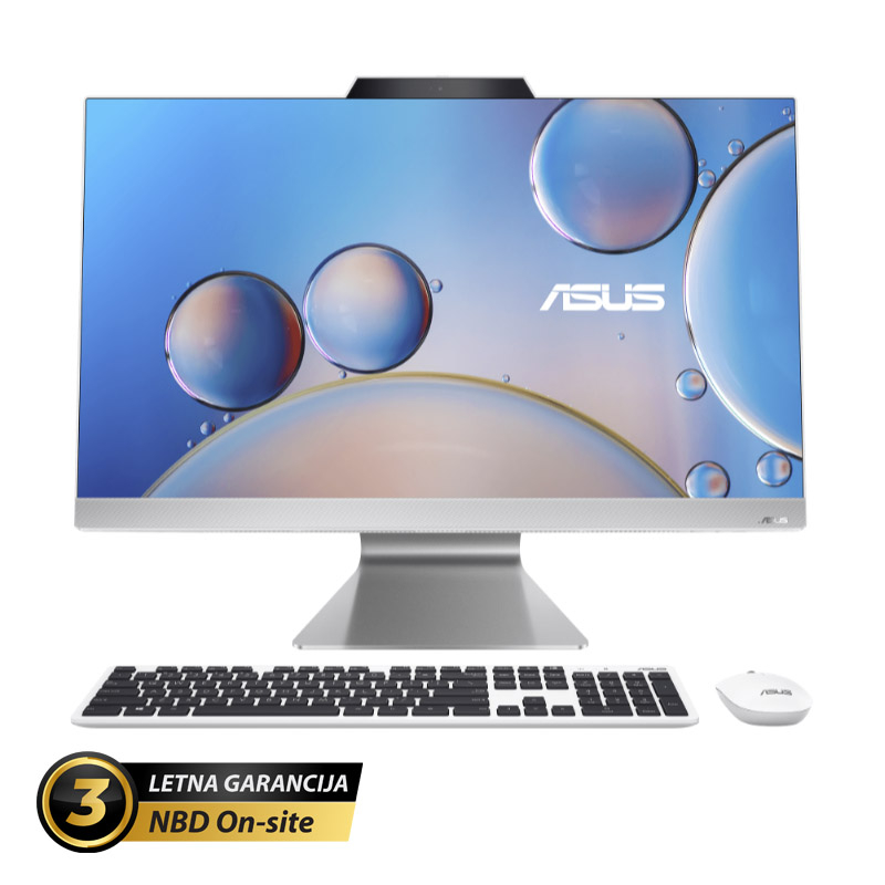 Asus F3702WFA 27" (68, 58cm) FHD, Ryzen 5 7520U, 16GB, 1TB, W11P, tipkovnica + miška, bel AIO računalnik (F3702WFAK-WB63D0X)
