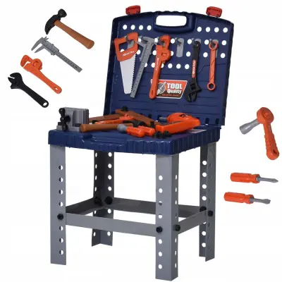 Rosfix Zložljiva Otroška Delavnica z Orodji – 67 Delov, Kovček 2v1, 58×42×28 cm | Za 3+ Let