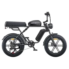 ENGWE M1 E-kolo v slogu motocikla 48V 13Ah+15.6Ah 250W 65Nm navor za dvojno potniško osebo - črna