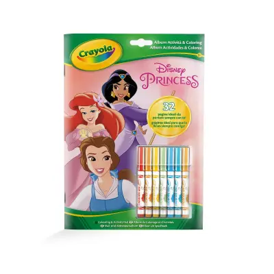 Crayola Disney Princess - Pobarvanka z nalogami in flomastri