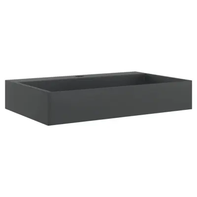 vidaXL Umivalnik 60x38x11 cm liti mineral/ liti marmor mat črna